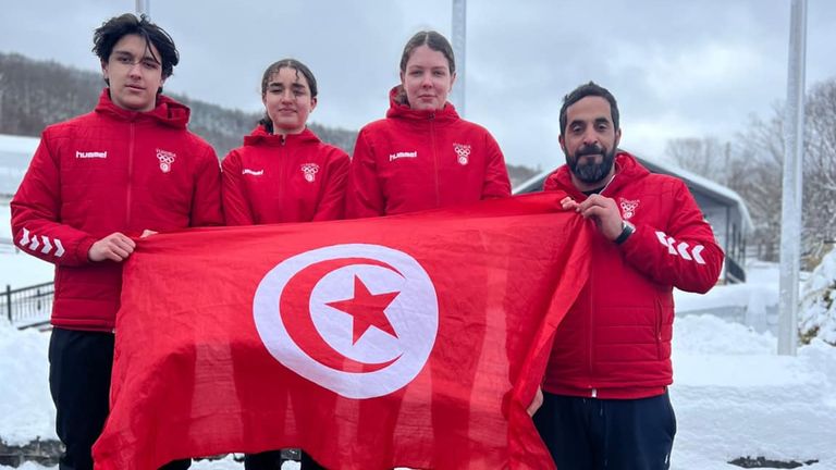 (L-R) Lourimi, Mokrani and Ghorbal. Pic: Tunisia Olympic Winter Team  / Facebook