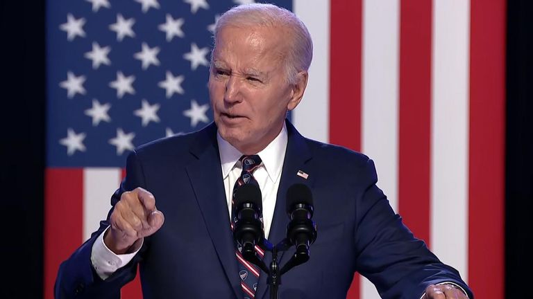 President Biden says Trump and his supporters &#39;not only embraces political violence but laugh about it&#39;