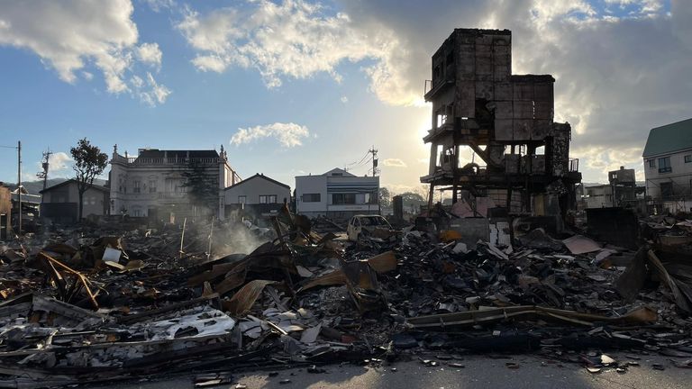 Wajima, a Japanese city devastated by a 7.6 magnitude earthquake.