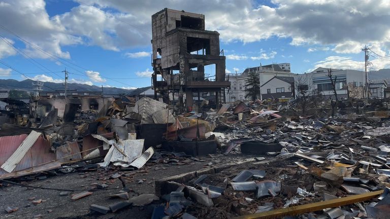 Wajima, a Japanese city devastated by a 7.6 magnitude earthquake