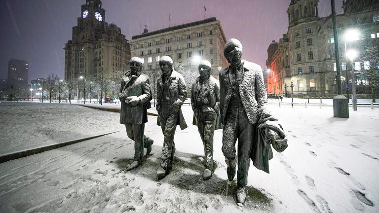Beatles Statue at Pier Head, Liverpool