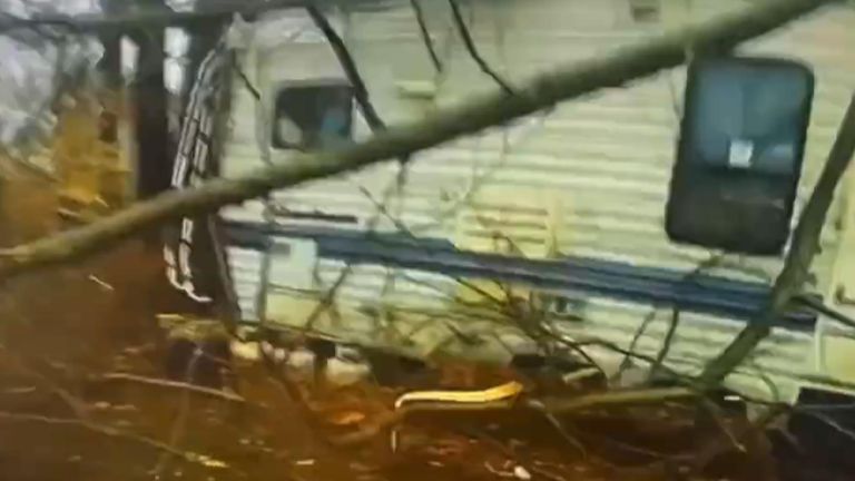 'Incredibly Lucky' Man Rescued After Tree Crushed Trailer While He Slept