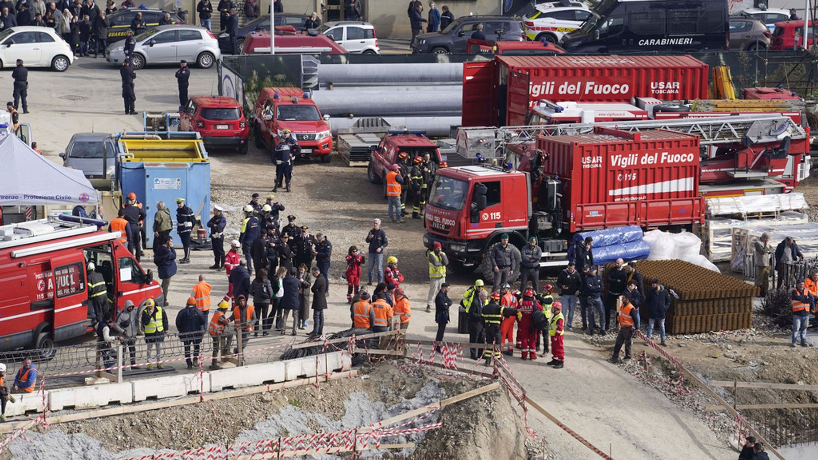Five dead and three seriously injured after collapse on construction site in Italy