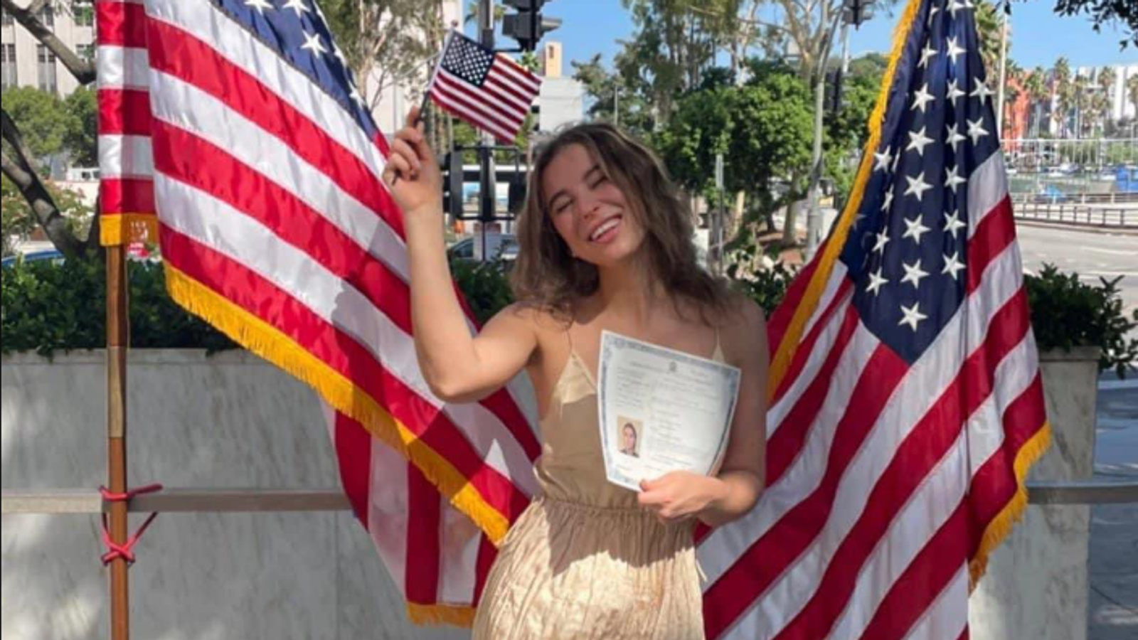 33-годишната стана гражданка на САЩ през 2021 г., каза американският