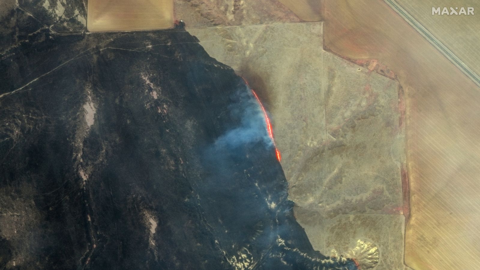 Горски пожари в Тексас: Сателитни изображения показват мащаба на опустошението