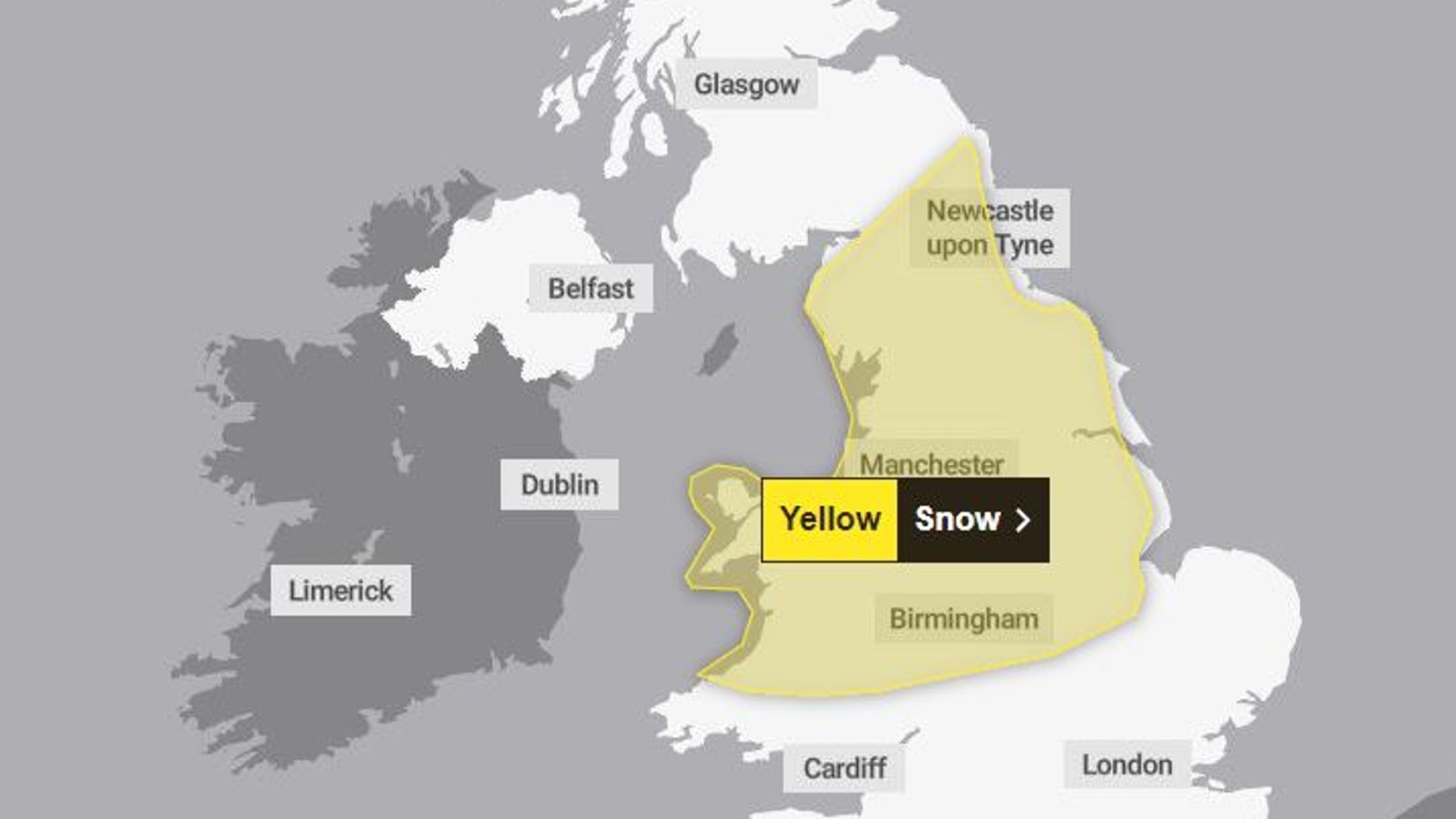 UK weather: Snow on the way with yellow warning for large parts of England and Wales