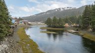 Seldovia slough at low tide with Riverside properties, Seldovia, Alaska, USA. Pic: iStock
