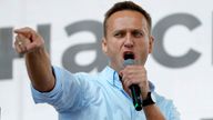Alexei Navalny gestures while speaking to a crowd during a political protest in Moscow, Russia  in 2019
Pic: AP