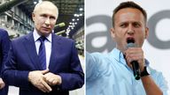 Vladimir Putin and Alexei Navalny.
Pic:Reuters