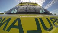 West Midlands Ambulance Service ambulance. Still from Sky News report on sexual harassment and misogyny in the ambulance service generally