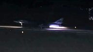 US bomber takes off ahead of strikes in the Middle East. Pic: US Central Command