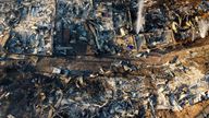 Burnt-out houses in Villa Independencia  neighborhood in Vina del Mar. Pic: AP