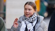 Greta Thunberg arrives at Westminster Magistrates&#39; Court.
Pic: PA