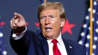 Donald Trump gestures at a campaign event in North Charleston, South Carolina.
Pic: Reuters