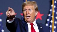 Donald Trump gestures at a campaign event in North Charleston, South Carolina.
Pic: Reuters