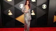 Dua Lipa, up for song of the year, said she feels a bit &#39;Joan of Arc&#39; in her dress. Pic: Reuters