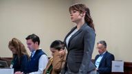Hannah Gutierrez-Reed at her trial. Pic: Eddie Moore/Santa Fe New Mexican via AP