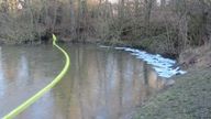 Officials used boons and absorbent pads to stop the pollution from spreading on a nearby watercourse. Pic: Environment Agency 