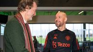 Pic: Manchester United/Getty
MANCHESTER, ENGLAND - JANUARY 03: Sir Jim Ratcliffe of INEOS meets Manager Erik Ten Hag of Manchester United in the staff restaurant at Carrington Training Complex on January 03, 2024 in Manchester, England. (Photo by Manchester United/Manchester United via Getty Images)