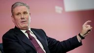 Keir Starmer answers questions following his speech to 400 business leaders at the Kia Oval.
Pic: PA