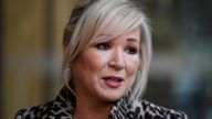 Sinn Fein vice-president Michelle O&#39;Neill outside the Grand Central Hotel, Belfast, 31 January, 2024. Pic: Niall Carson/PA Wire