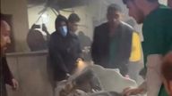 A patient is attended to amid commotion at Nasser Hospital. Pic: Reuters