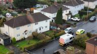 Police at the scene in Blaise Walk, in Sea Mills, Bristol.
Pic: PA