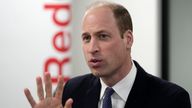 Prince William during a visit to the British Red Cross at its headquarters in London. Pic: PA                                                                                                                                                                                                                        