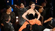 Sophie Ellis-Bextor performs Murder On The Dancefloor. Pic: Joe Maher/BAFTA/Getty