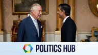 King Charles III welcomes Rishi Sunak during an audience at Buckingham Palace, London, where he invited the newly elected leader of the Conservative Party to become Prime Minister and form a new government. Picture date: Tuesday October 25, 2022. Aaron Chown/Pool via REUTERS