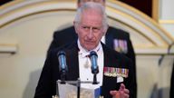 Pic: AP
The King addresses assembled guests at Mansion House in London, 18 October 2023