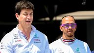 Toto Wolff, left, with Lewis Hamilton in 2022