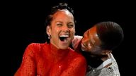 Usher and Alicia Keys perform during halftime of the NFL Super Bowl 58.
Pic: AP