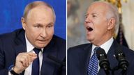Vladimir Putin and Joe Biden
Pic: Reuters