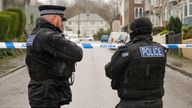 Pic: PA
Emergency personnel by the cordon after a suspected Second World War explosive device was discovered in a garden on St Michael Avenue in Plymouth. Picture date: Thursday February 22, 2024.