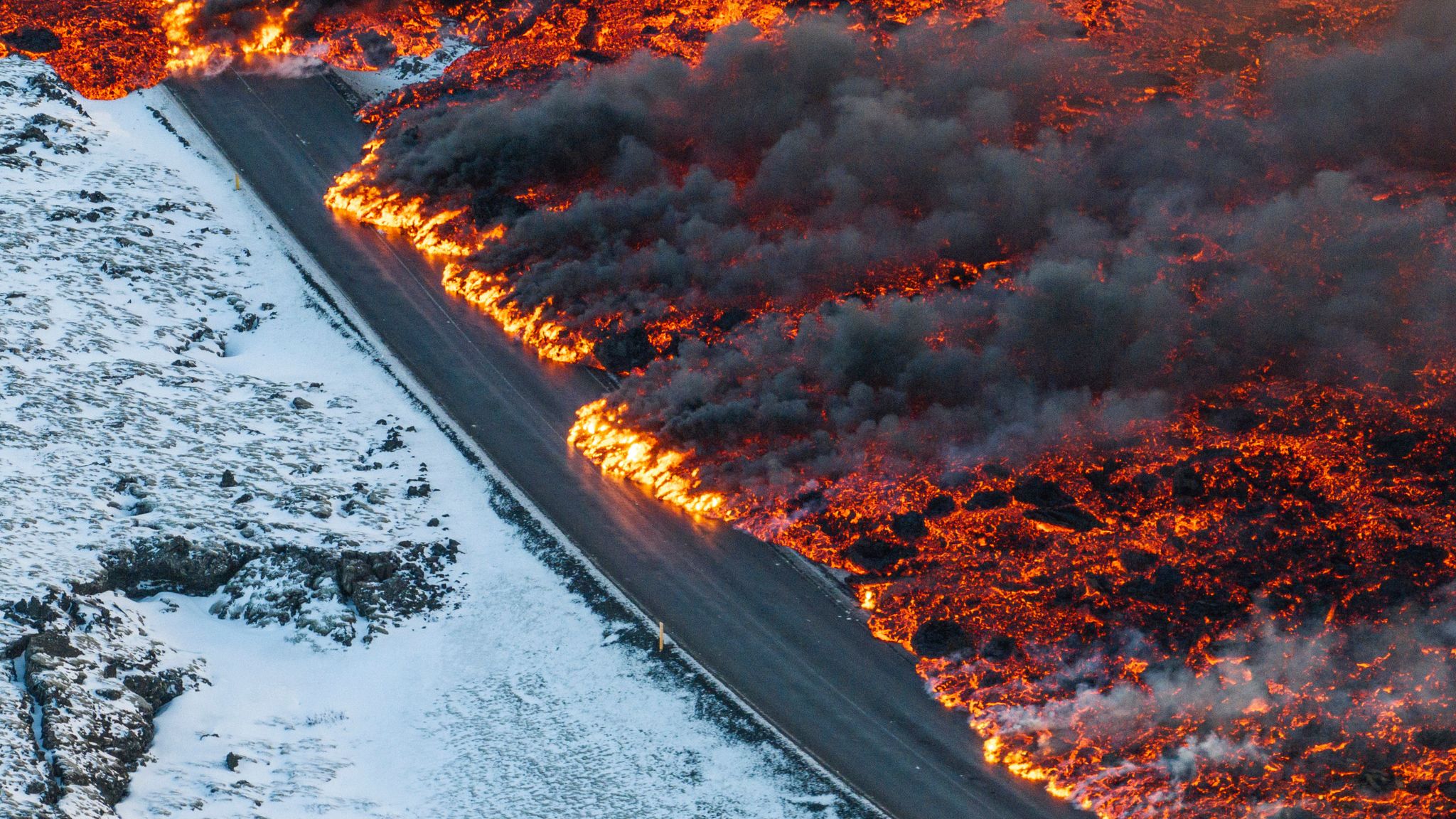 Iceland volcano Enormous lava flow engulfs road after another eruption