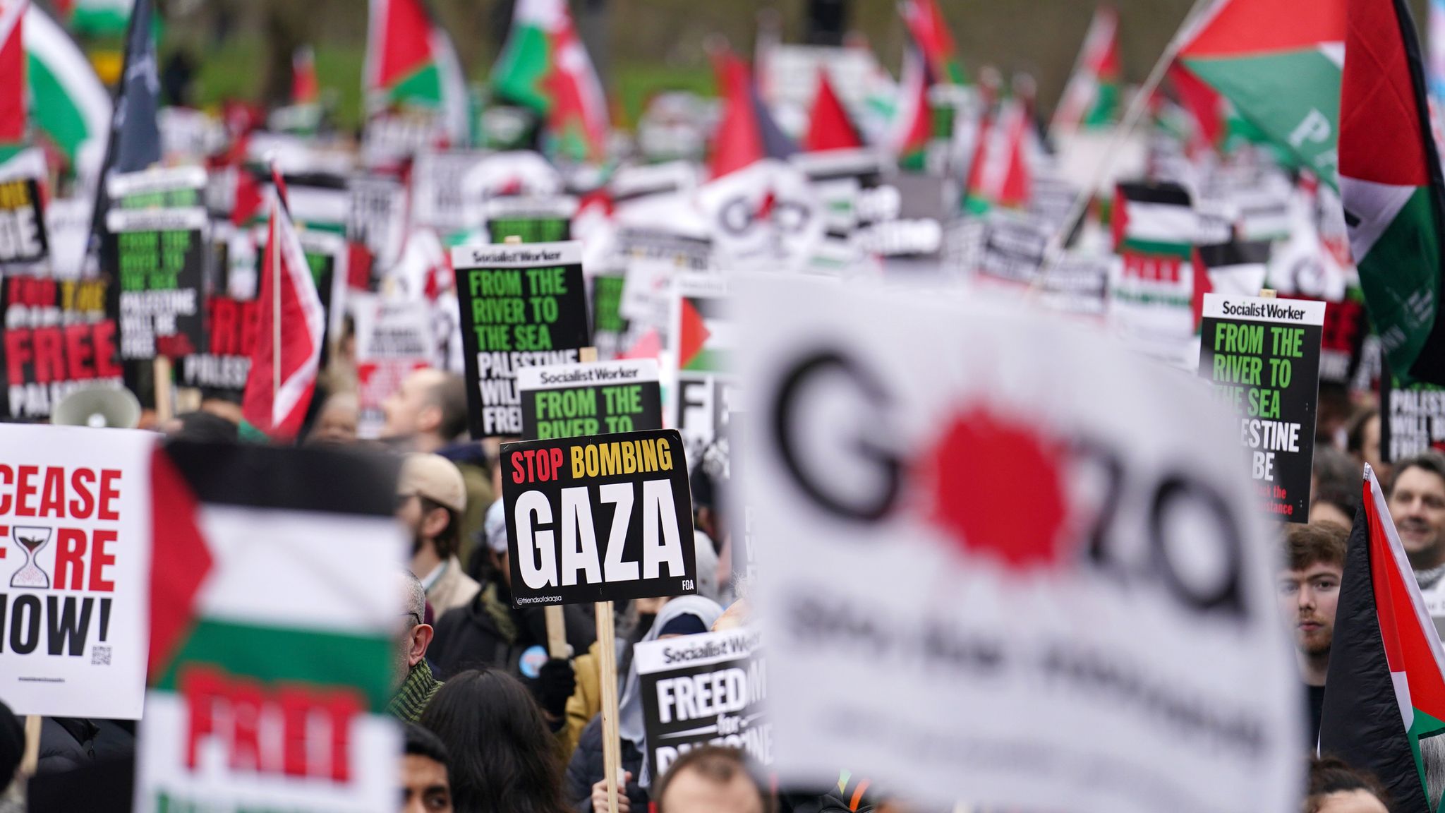 Twelve people arrested at pro-Palestine demonstration in London | UK