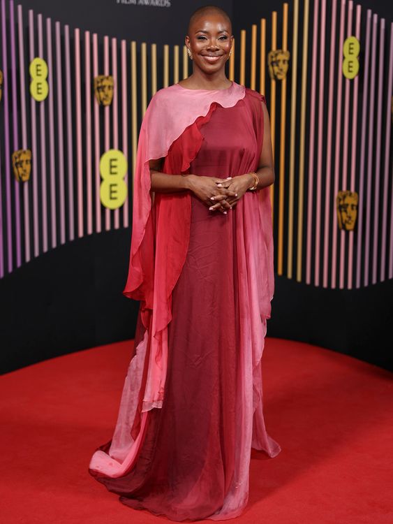 Yomi Adegoke poses for photographers upon arrival at the 77th British Academy Film Awards, BAFTA&#39;s, in London, Sunday, Feb. 18, 2024. (Photo by Vianney Le Caer/Invision/AP)