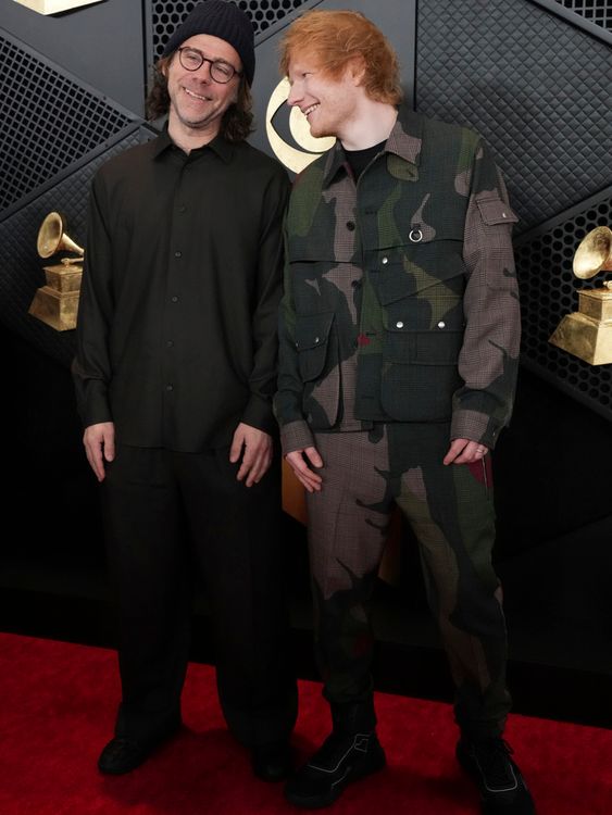 Ed Sheeran and US artist Aaron Dessner (R-L). Pic: AP