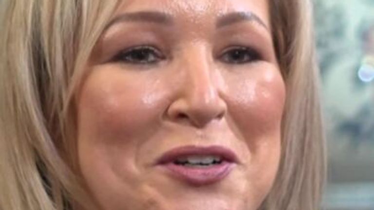 Michelle O&#39;Neill talking to Sky News