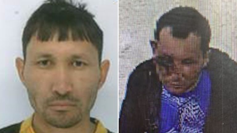 Previous photo of Abdul Shokoor Ezedi on left. The image on the right is of him on Wednesday. Pics: Met Police