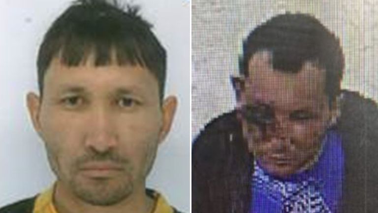 (L-R) Previous photo of Abdul Shokoor Ezedi, and an image of the suspect on Wednesday. Pics: Met Police