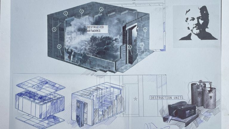 Andrei Molodkin's sketches for the project. Pic: Andrei Molodkin/The Foundry Studio