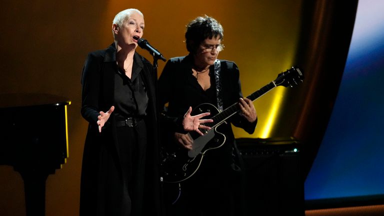 Annie Lennox pays tribute to Sinead O&#39;Connor. Pic: AP