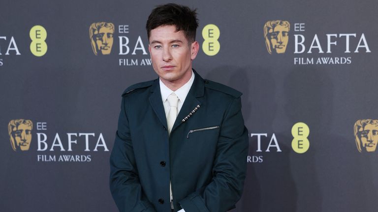 Barry Keoghan - whose dance at the end of Saltburn is a wonder to behold - posing on the red carpet. Pic: Reuters
