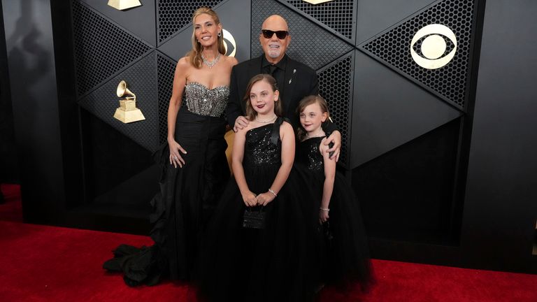 A family affair for Billy Joel, with wife Alexis Joel and daughters Della Rose Remy . Pic: AP
