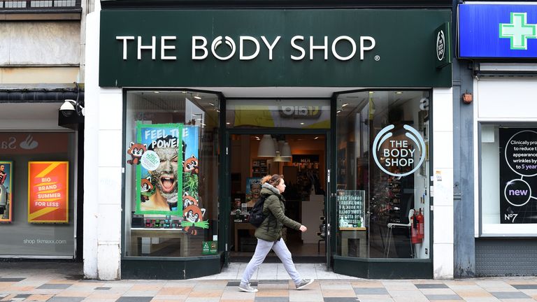 A view of a The Body Shop branch in London.
Pic: PA