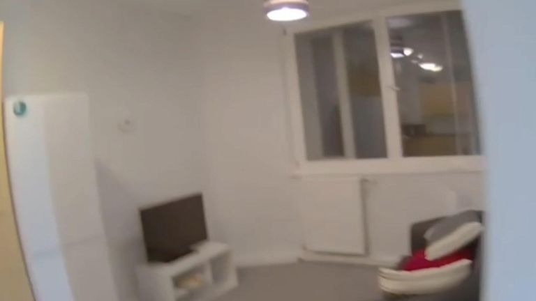 Northumbria Police have released bodycam footage which shows officers entering a flat in Newcastle. Pic: Northumbria Police
