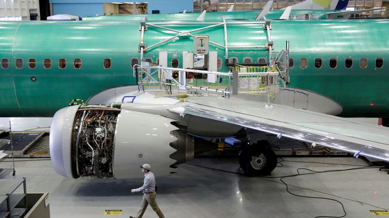 A Boeing 737 in production in 2017 - the firm and its suppliers are now facing scrutiny over their quality procedures. File pic: Reuters