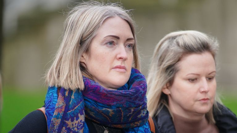 Pic: PA
Brianna Ghey&#39;s (left) mother Esther Ghey arrives at Manchester Crown Court as a boy and a girl, both 16, are due to be sentenced and named for the murder of teenager Brianna Ghey in a park in Culcheth, near Warrington. Brianna, 16, was stabbed with a hunting knife 28 times in her head, neck, chest and back after being lured to Linear Park on the afternoon of February 11 last year. Picture date: Friday February 2, 2024.